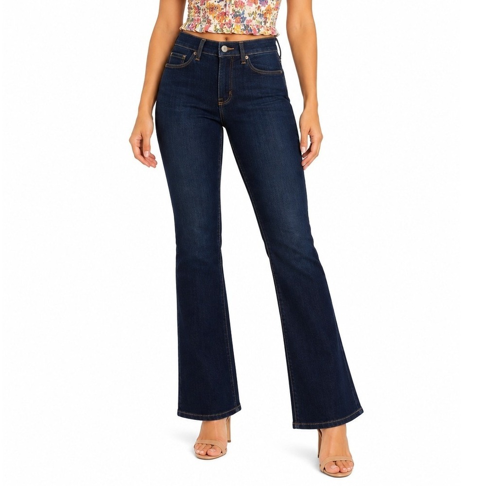 Eddie Bauer Voyager Bootcut Jeans Womens 0P Dark Wash Indigo High Rise Stretch